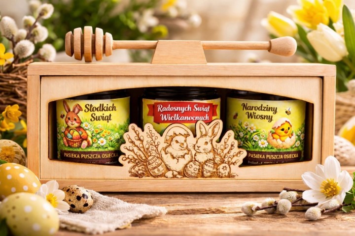 Zestaw miodów na prezent 3x220g